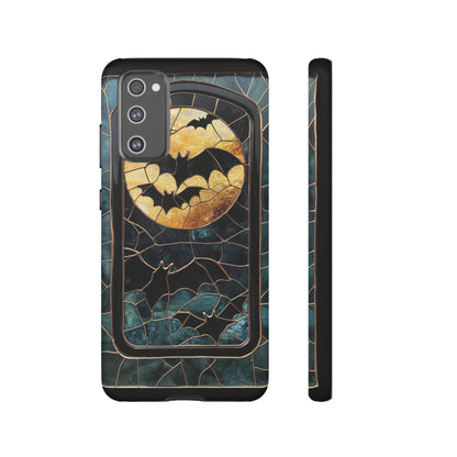 Halloween Phone Case Bats Stained Glass Style Spooky Moon Phone Cover