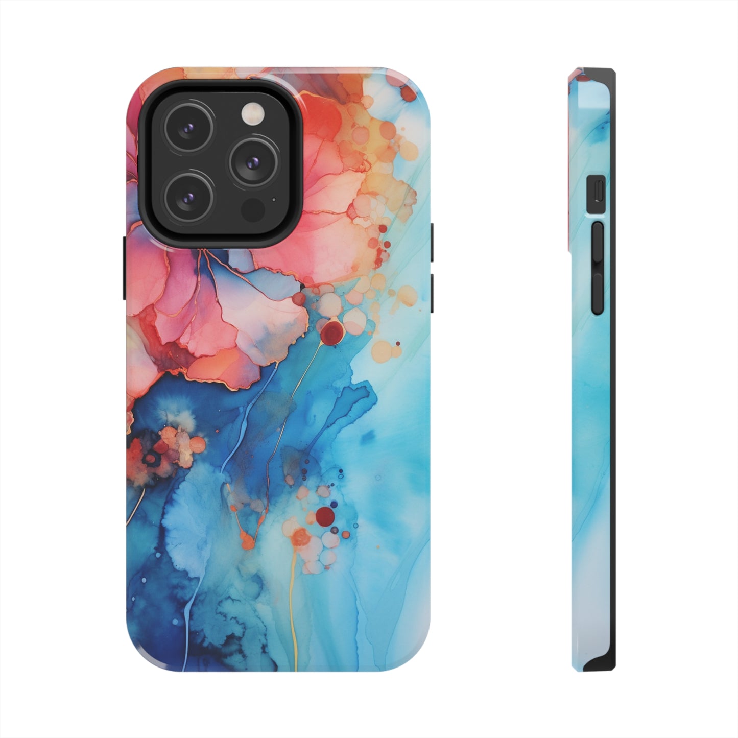 Marbled Floral Watercolor Phone Case | Embrace the Mesmerizing Multicolor Art