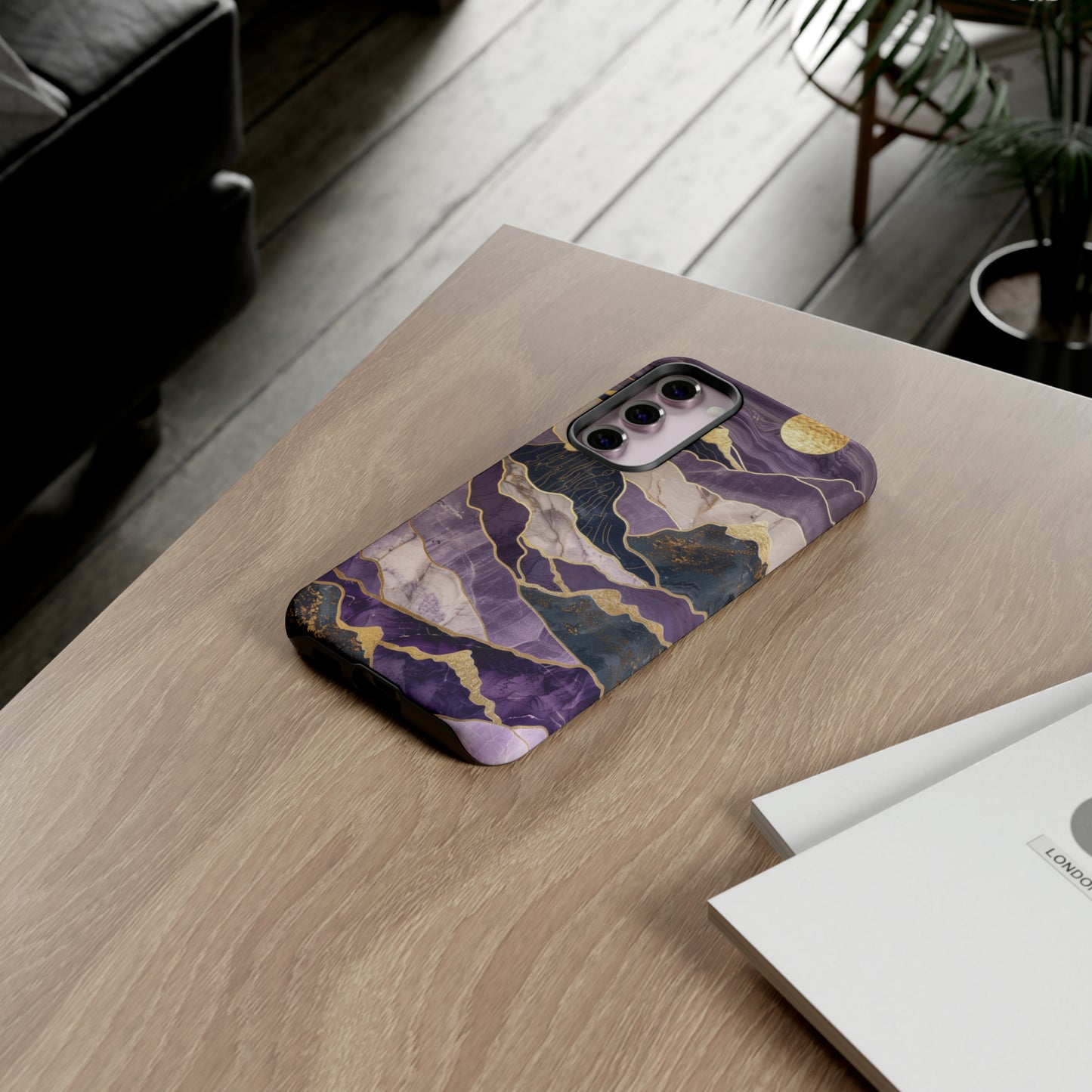 Abstract Purple Gold Mountain Phone Case