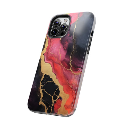 Marbled Dark Lava flow Phone Case | Embrace the Mesmerizing Multicolor Art