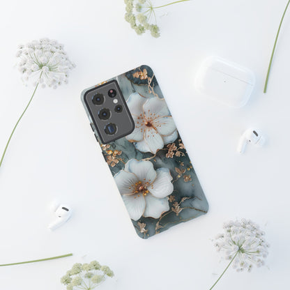 White Flower on Marble Stone  Phone Case