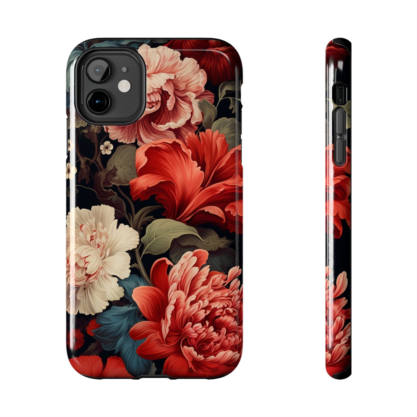 Vintage Floral Aesthetic Phone Tough Case Antique Print for iPhone 14 11 Pro 12 13 XR XS X 7+ 8 Boho Nature Flowers Cottage Core