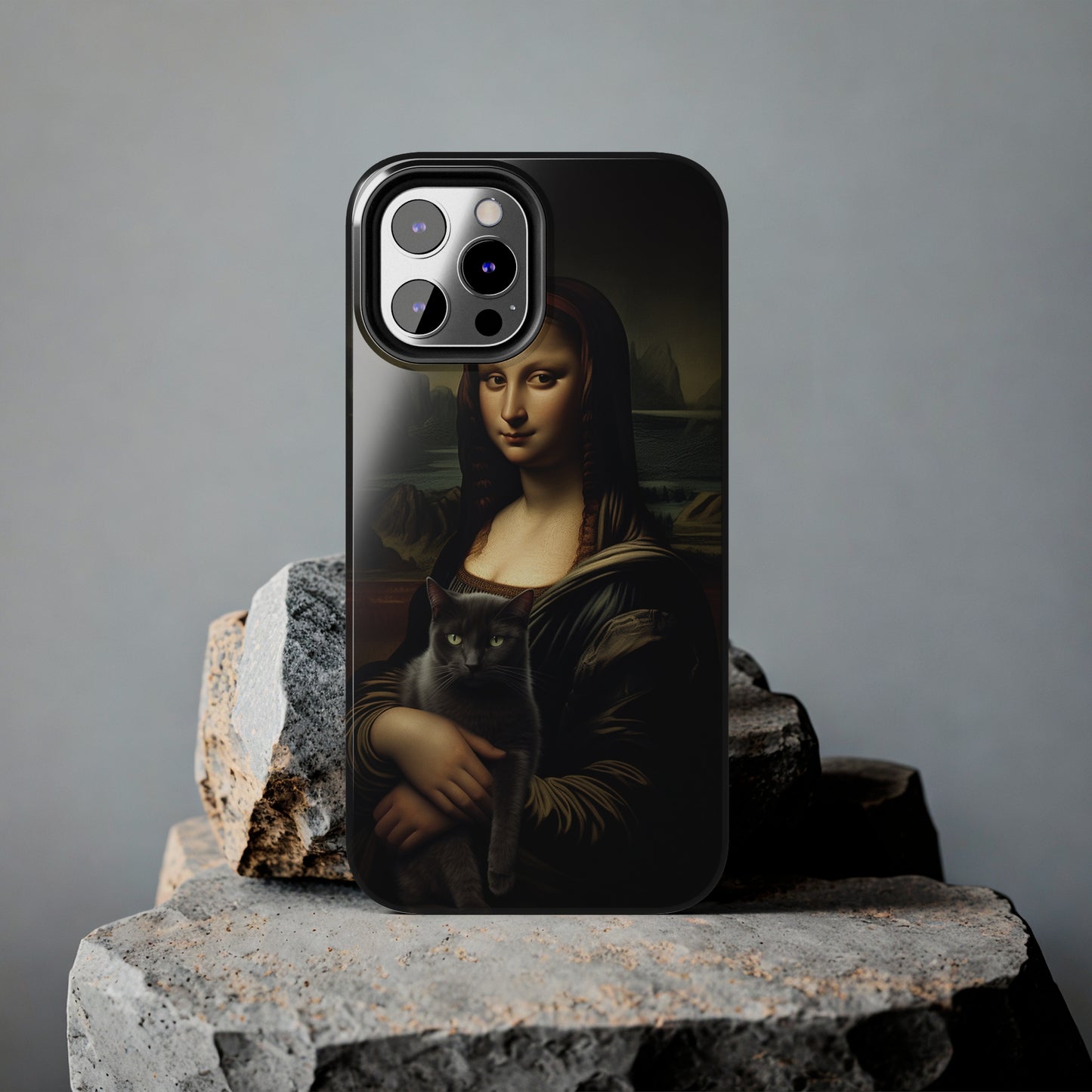 Mona Lisa with Cat iPhone Case | Art Phone Cases