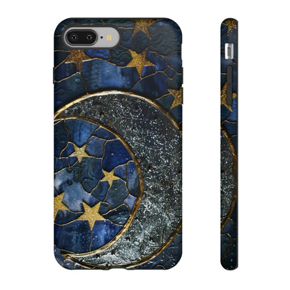 Moon Stars Stained Glass Starry Night Phone Case