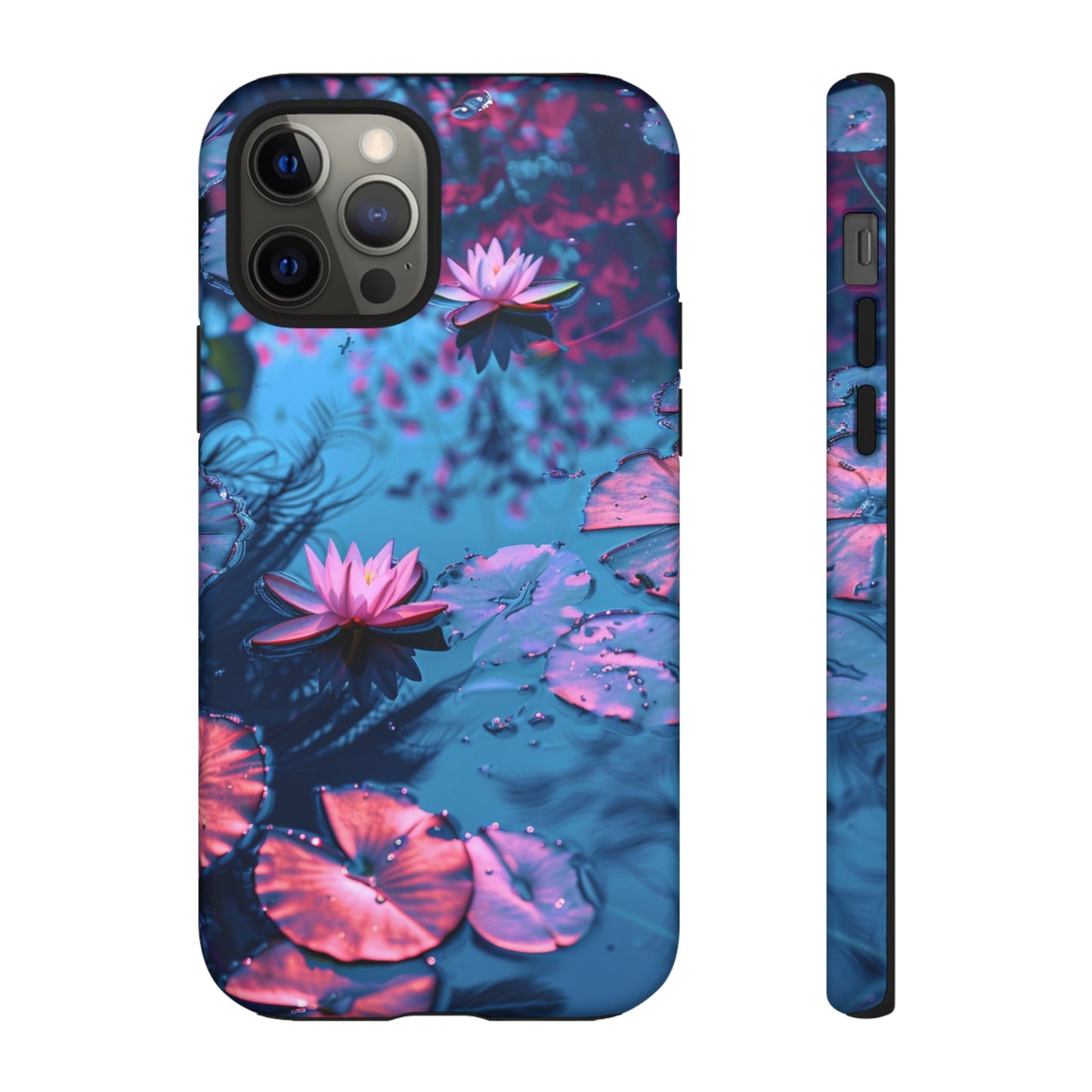 Magenta and Blue Color Zen Lily Pad Phone Case