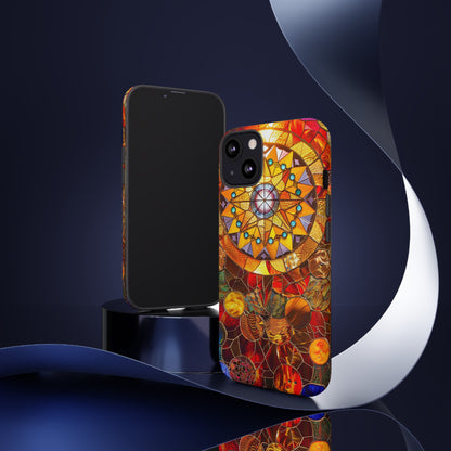 Cosmic Stained Glass Mandala Phone Case