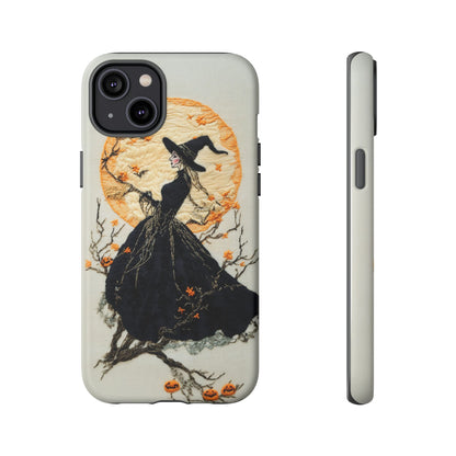 Halloween Witch Autumn iPhone Case, Embroidered Style