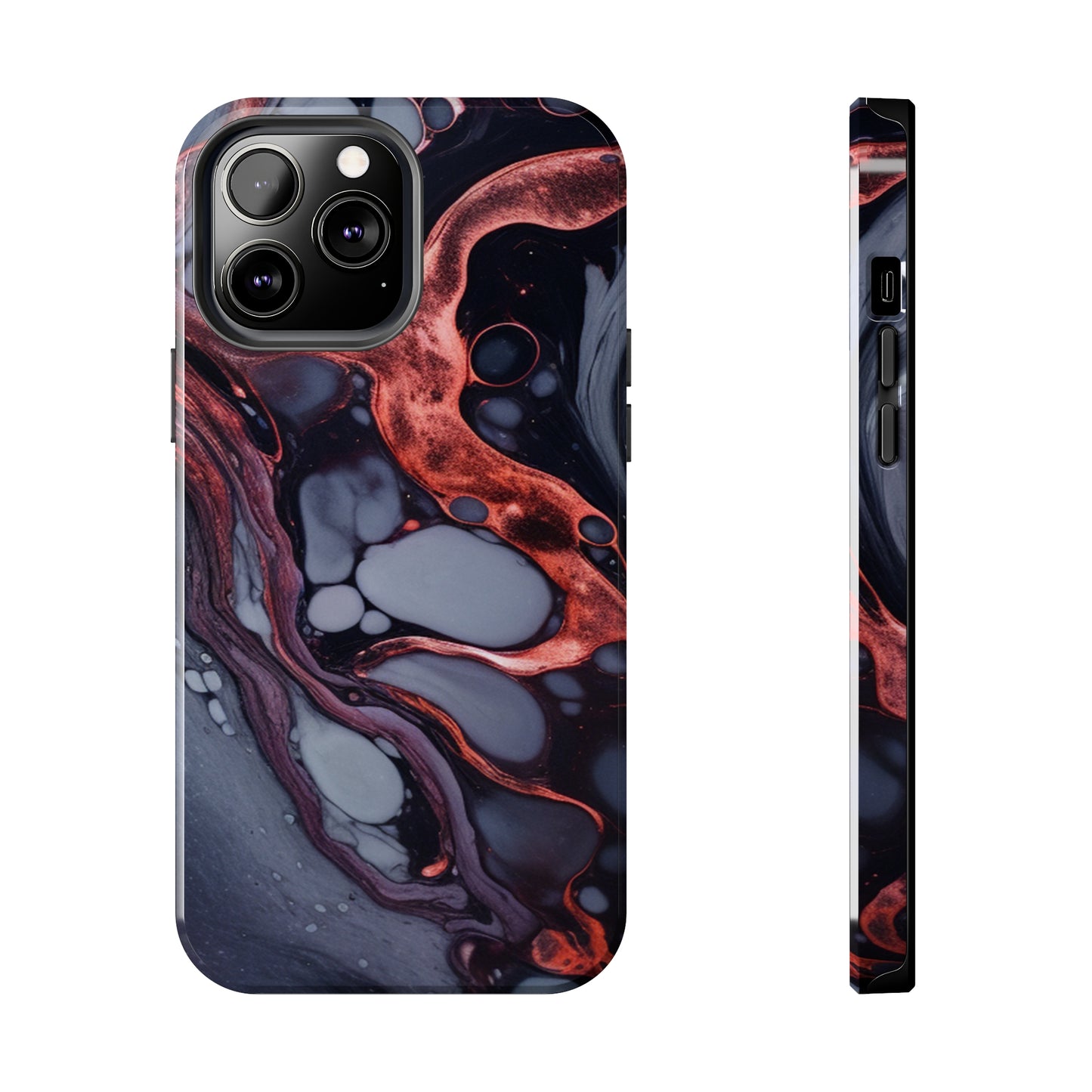 Marbled Dark Lava Flow Phone Case | Embrace the Vibrant Magma Vibes