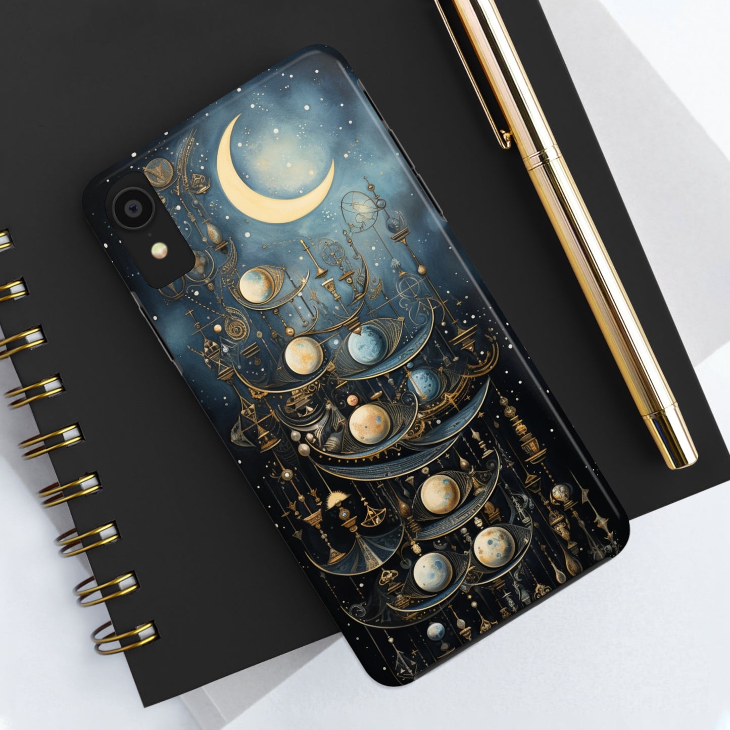 Esoteric Art Nouveau Moon Phases iPhone Case | Embrace the Mystical Beauty of Lunar Transitions