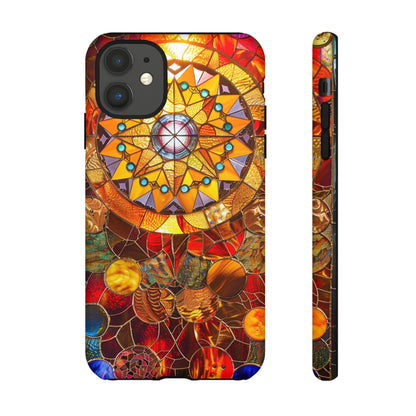 Cosmic Stained Glass Mandala Phone Case