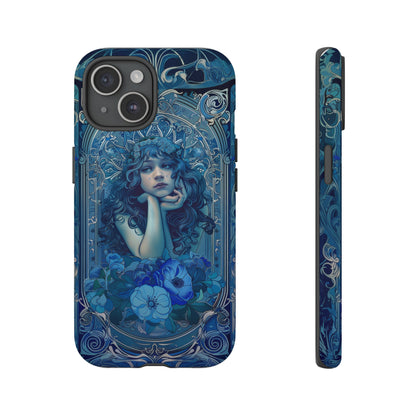 Blue Floral Art Nouveau Style Phone Case