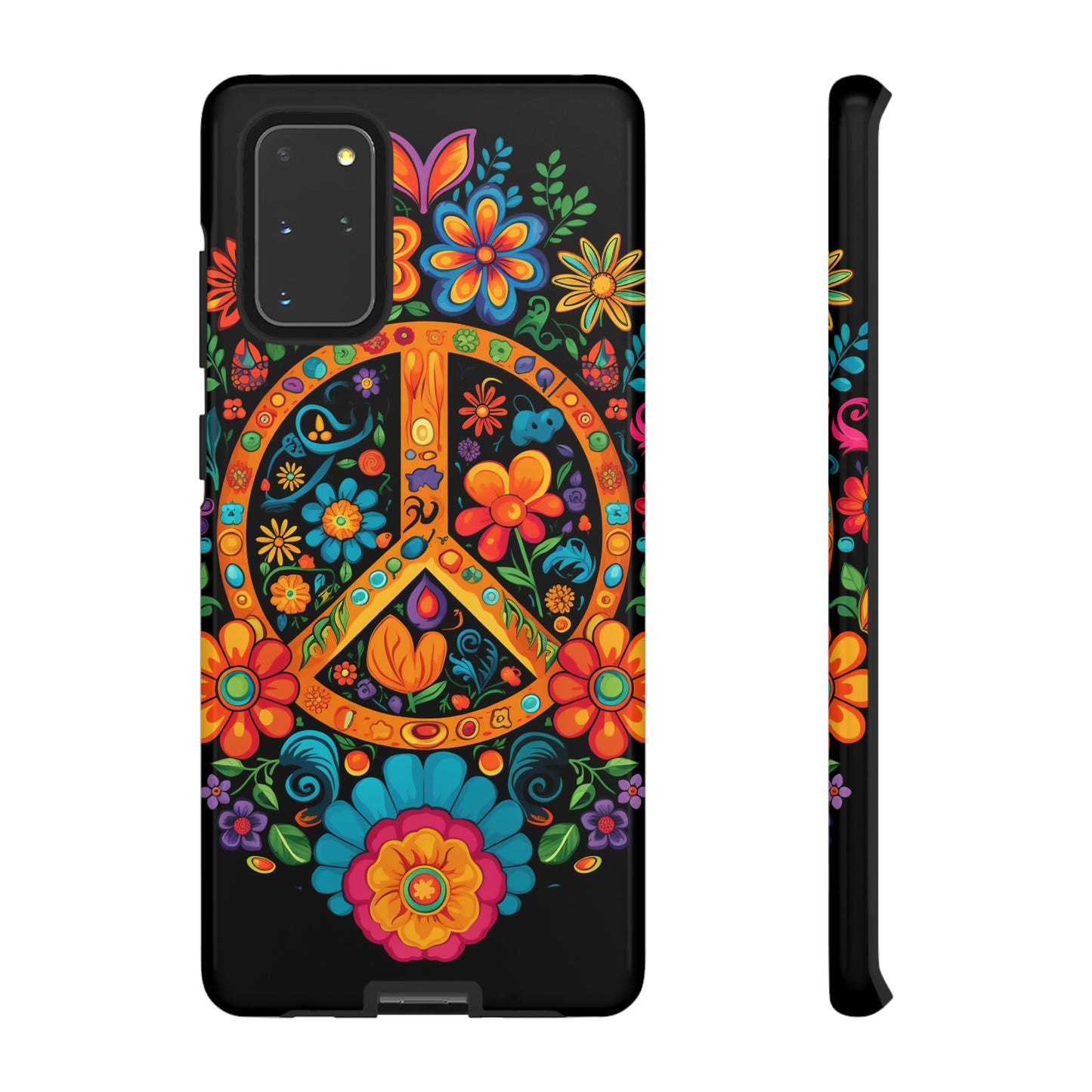 Peace Sign Embroidery Floral Hippie Style Phone Case