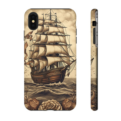 Vintage Tattoo Style Pirate Ship Phone Case