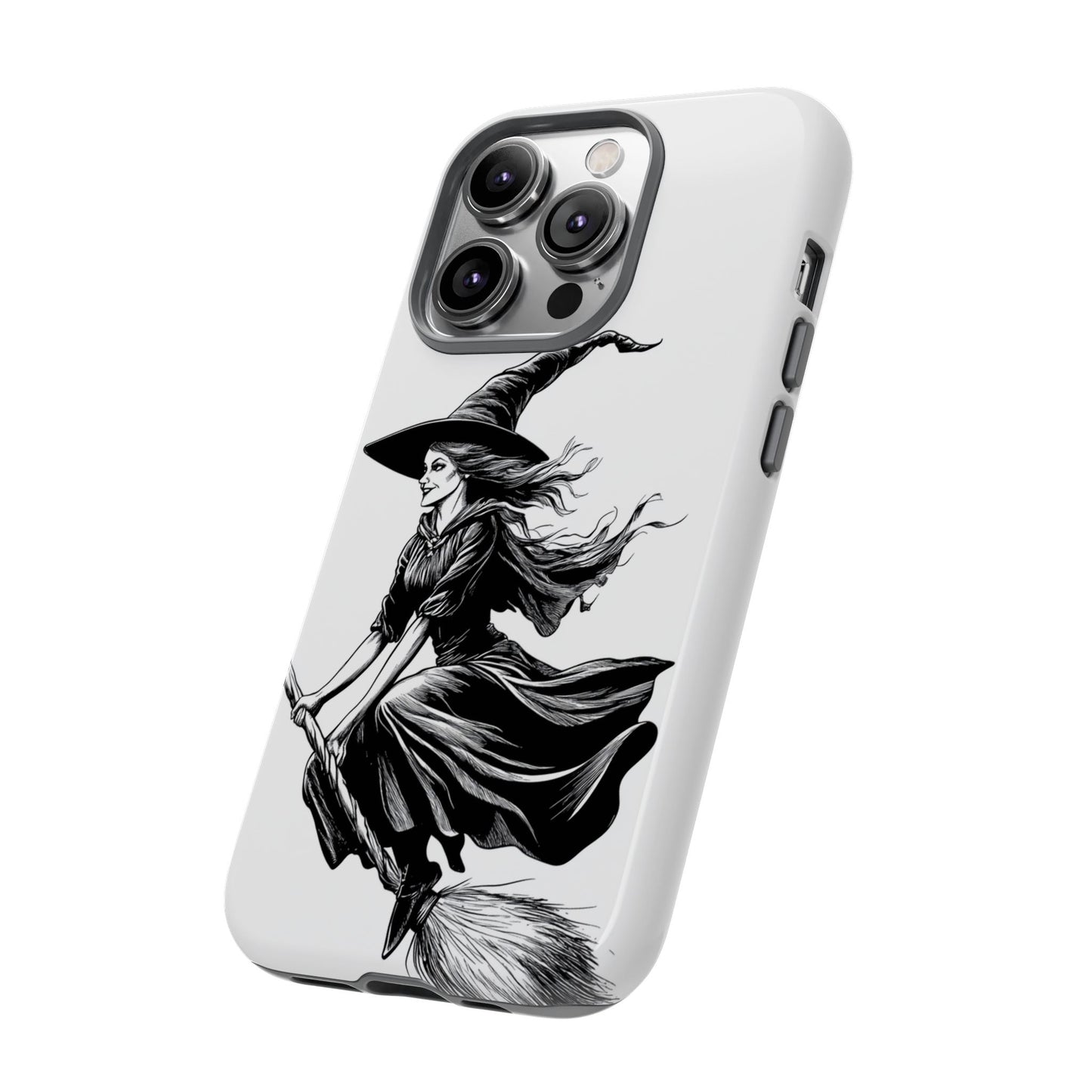 Vintage Halloween Witch on a Broom Spooky Phone Cover