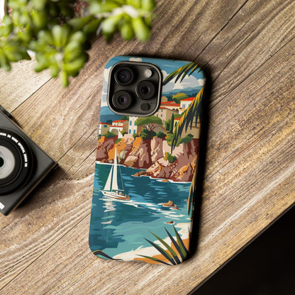 Midcentury French Riviera Sailboat Painting Phone Case
