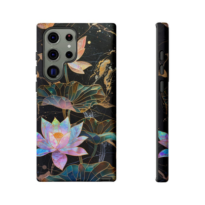 Zen Stained Glass Lotus Floral Design Phone Case