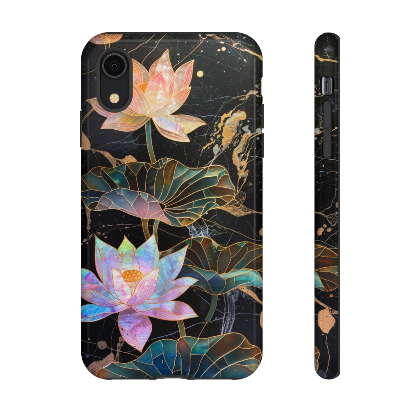 Zen Stained Glass Lotus Floral Design Phone Case