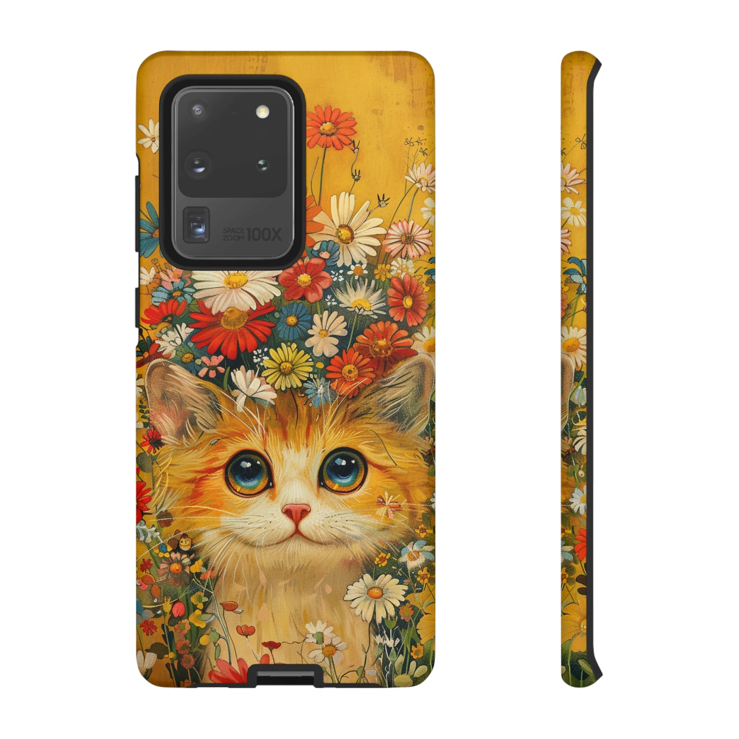 Cute Cat in Floral Garden Phone Case