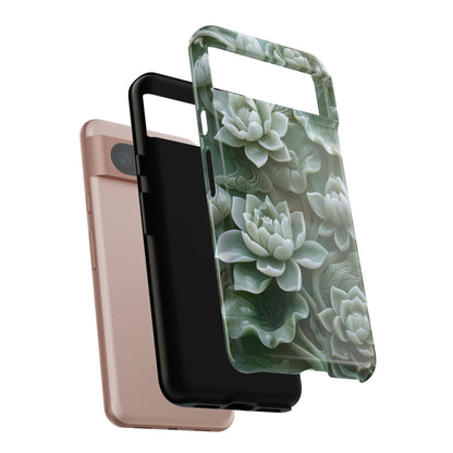 Green Jade Lotus Floral Art Phone Case