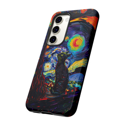 Starry Night Black Cat Van Gogh Painting Art Phone Case