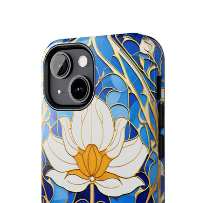 Art Deco Stained Glass iPhone Case | Vintage Floral Glamour, iPhone Case for Models 11 through 14 Pro Max