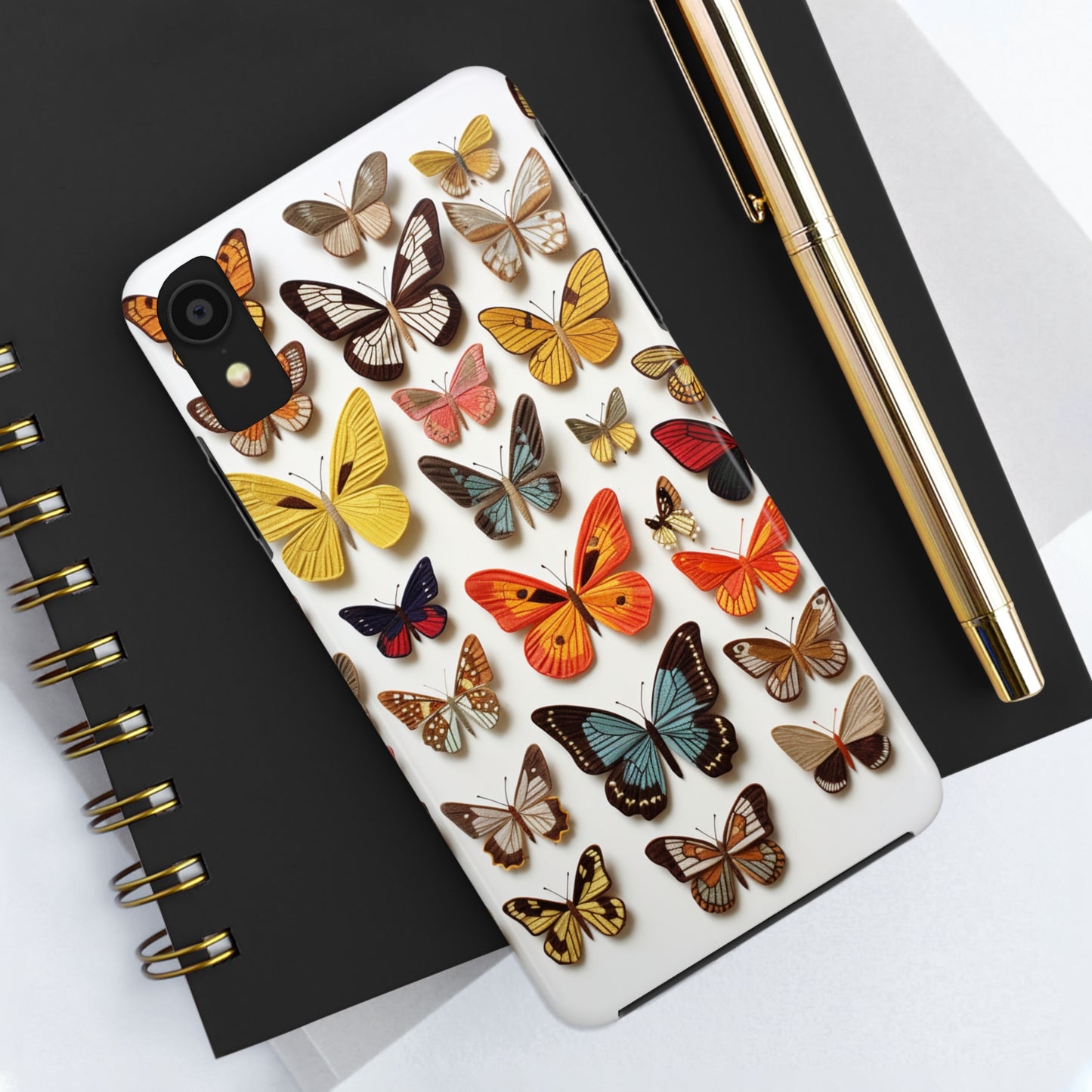 Elegant Embroidery: Delicate Butterfly iPhone Case – Crafted with Precision