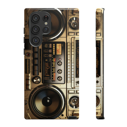 Urban Beats: Boombox Hip Hop Music Pixel Phone Case | Retro Rhythms for iPhone 15 Models