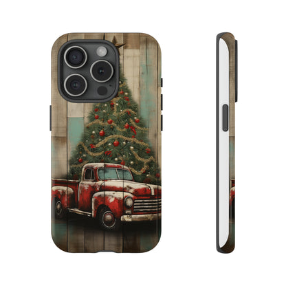 Classic Red Pickup Truck Christmas Phone Case