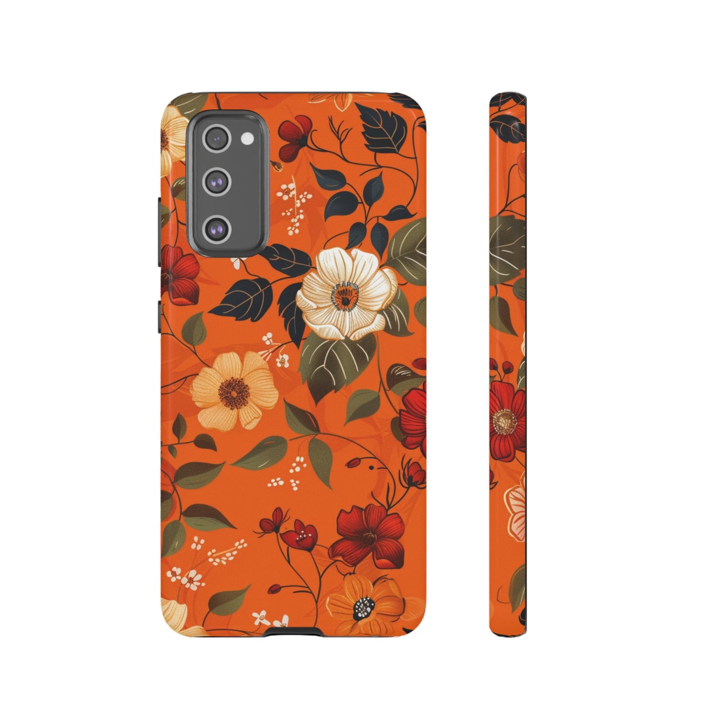 Orange Floral Phone Tough Case