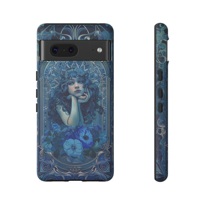 Blue Floral Art Nouveau Style Phone Case