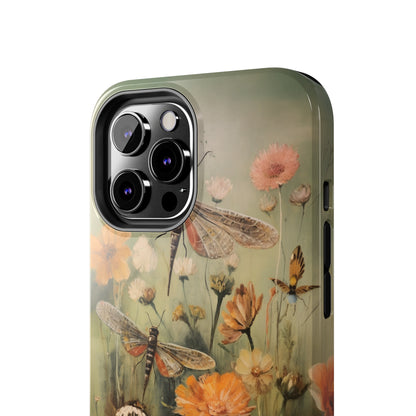 Dragonfly Floral Print iPhone Case | Nature-Inspired Elegance and Device Protection