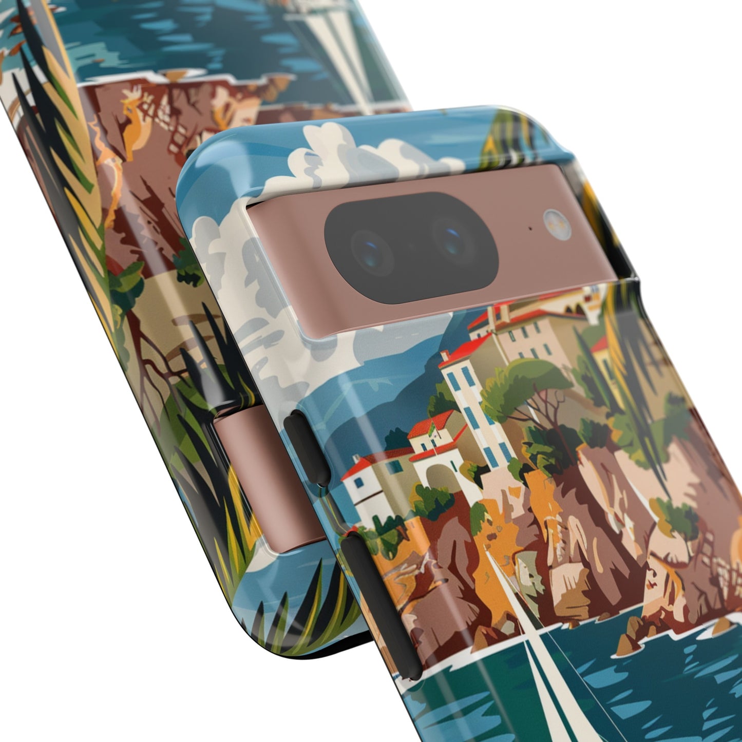 Midcentury French Riviera Sailboat Painting Phone Case