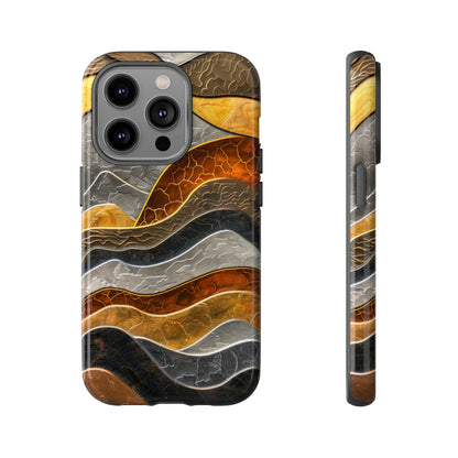 Abstract Gold and Silver Mountain Design Phone Case