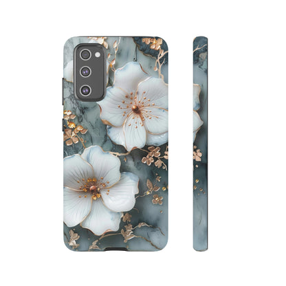 White Flower on Marble Stone  Phone Case