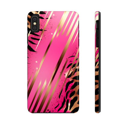 Elegant Wilderness: Pink & Gold Tiger Stripes | Mesmerizing Lush iPhone Case