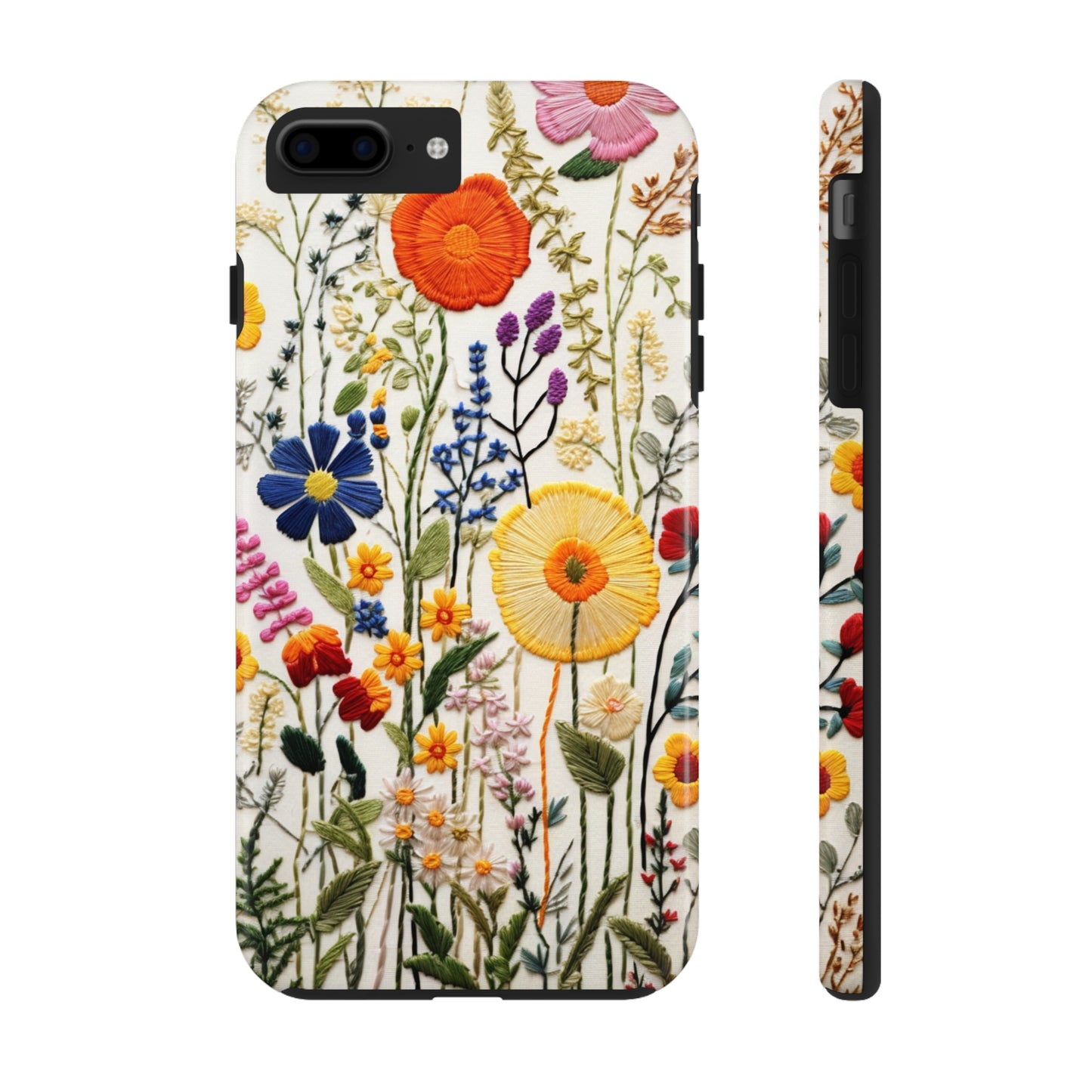 Wildflowers Floral Embroidery iPhone Case