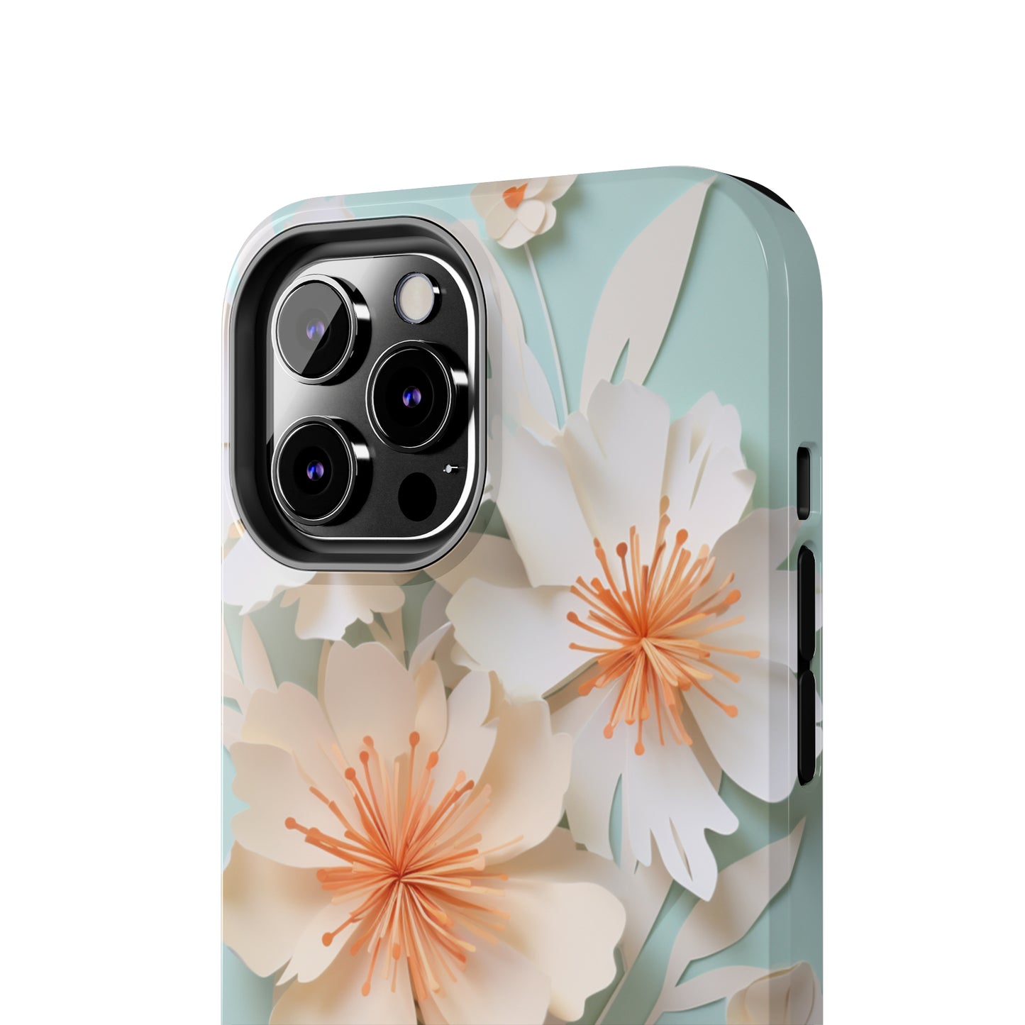Elegant Paper Floral Design Case for iPhones - A Touch of Nature's Beauty
