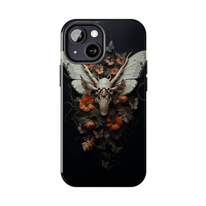 Deadhead Moth Gothic Dark Academia iPhone Case | Spooky Skull Mysterious Elegance