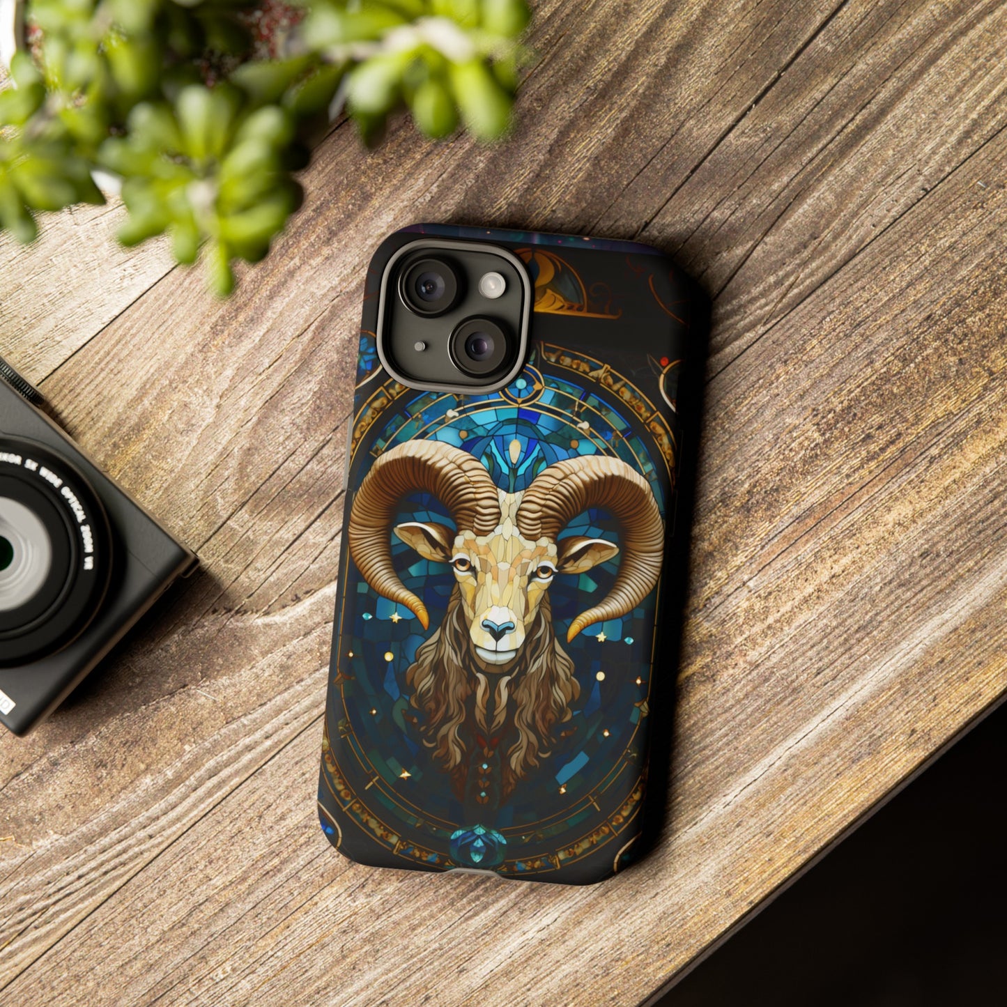 Aries Astrology Stained Glass Design Phone Case