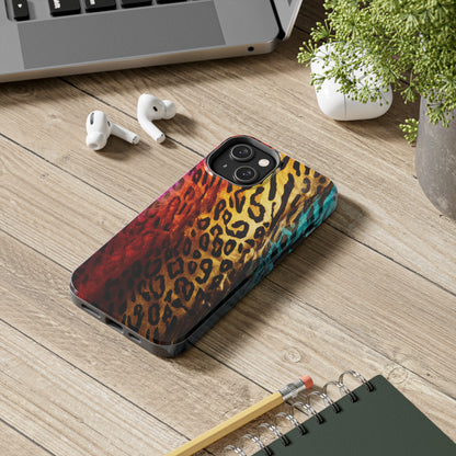 Kaleidoscopic Wild: Psychedelic Rainbow Leopard Print | Dazzling iPhone Case