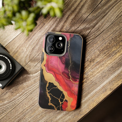 Marbled Dark Lava flow Phone Case | Embrace the Mesmerizing Multicolor Art