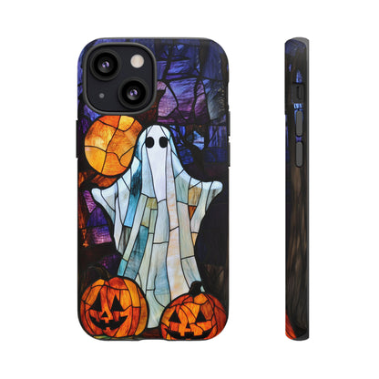 Stained Glass Halloween Ghost and Jack-o'-Lanterns Phone Cover