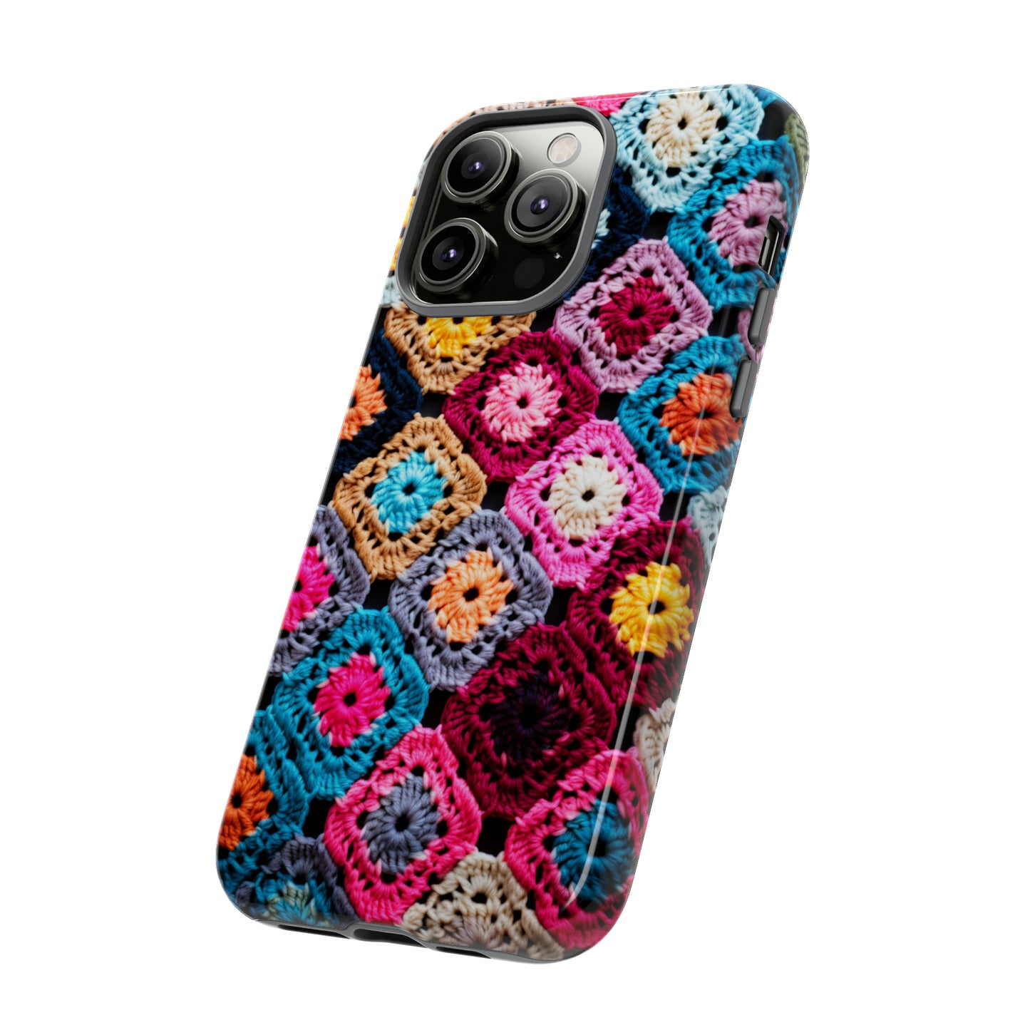 Vintage Floral Crochet Blanket Knit Look Phone Case