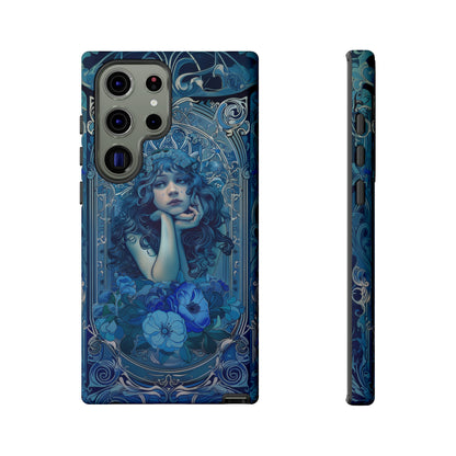 Blue Floral Art Nouveau Style Phone Case