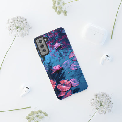 Magenta and Blue Color Zen Lily Pad Phone Case