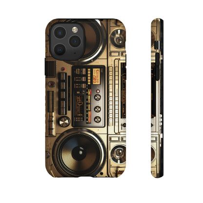 Urban Beats: Boombox Hip Hop Music Pixel Phone Case | Retro Rhythms for iPhone 15 Models