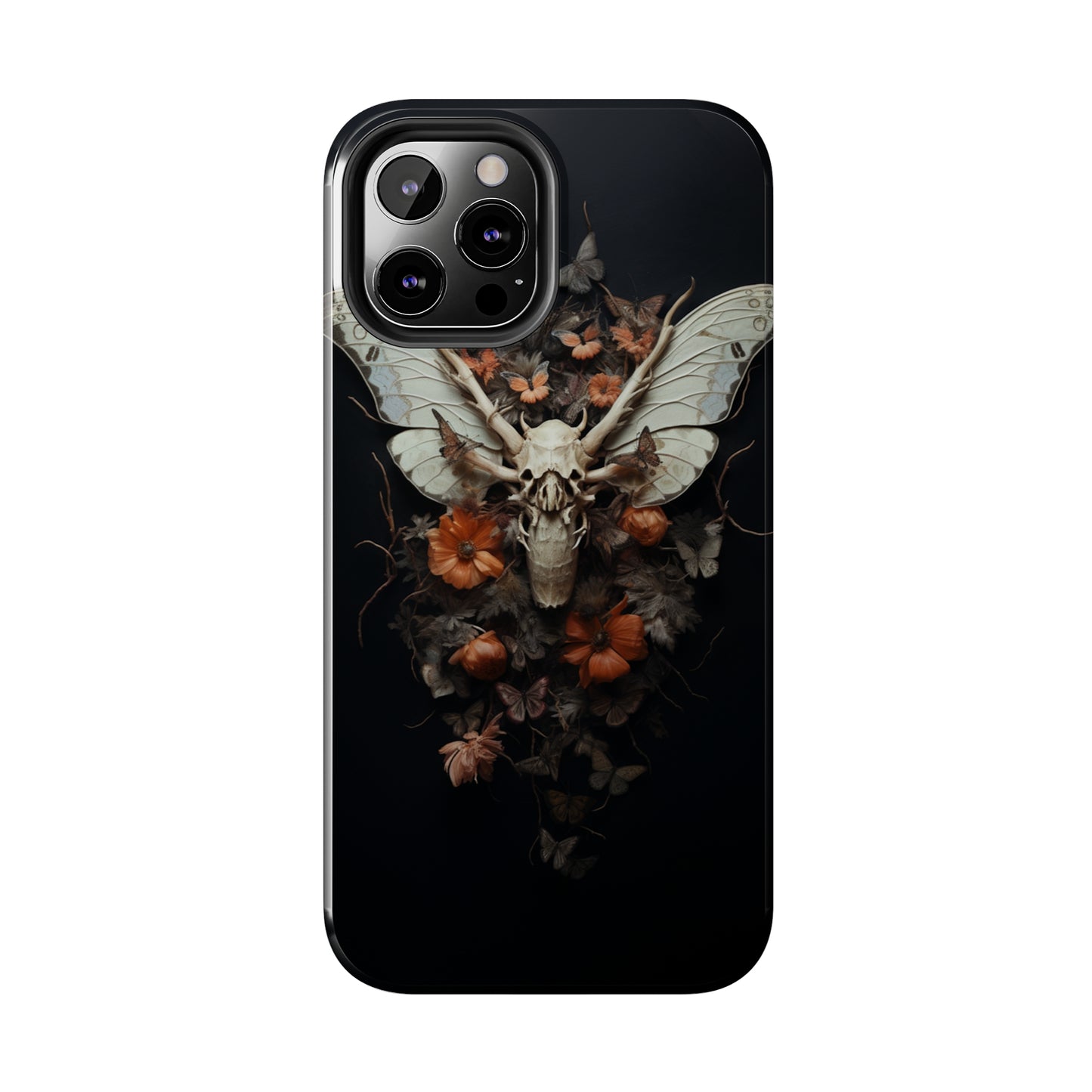 Deadhead Moth Gothic Dark Academia iPhone Case | Spooky Skull Mysterious Elegance