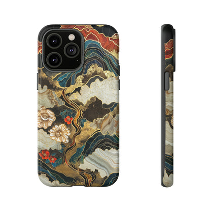 Chiyogami Stained Glass Floral Mountain Phone Case