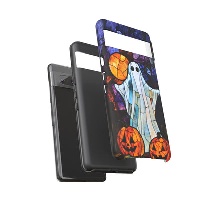 Stained Glass Halloween Ghost and Jack-o'-Lanterns Phone Cover