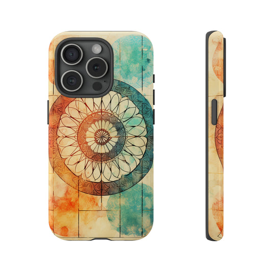 Boho Indian batik art tile phone case for iPhone 15
